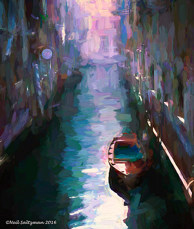 Albergo Bel Cito On Venice Canal  painted signed 2