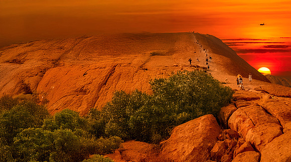 Climbing Ayers Rock, Australia. 2