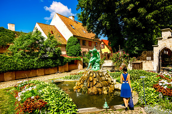 Garden At Intersection Visby Sweden 1