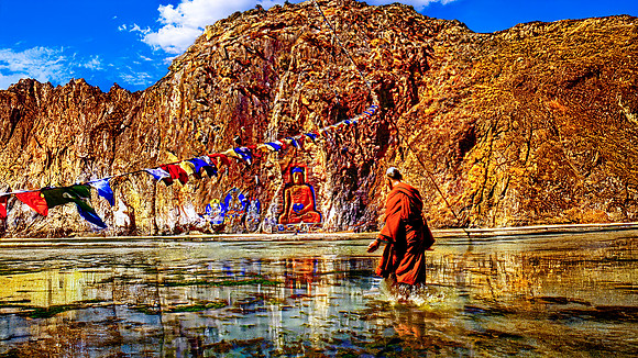 Buddha Across the Lake Tibet 26