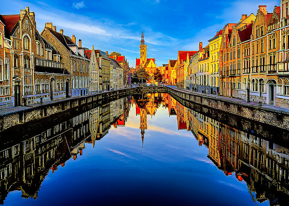 Bruges Canal Early Morning Light 26