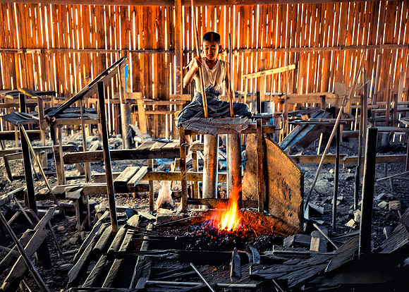 Bellows Boy,Child Labor ,Inle Lake Burma 26