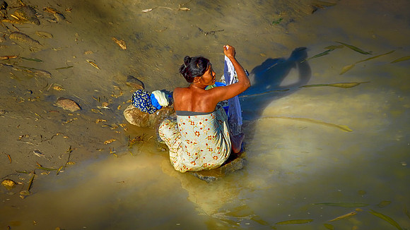 Cloths Washing In the River Burma 26