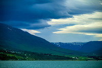 Approaching Akureyri Iceland On An Overcast Early Morning