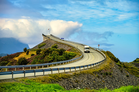 Approach To Bridge, Atlantic Ocean Road, Norway