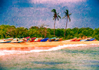 Beached Fishing Boats Sri Lanka Indian Ocean  4