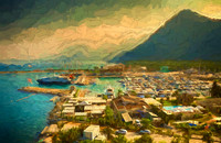 Antalya Harbor Turkey  painted